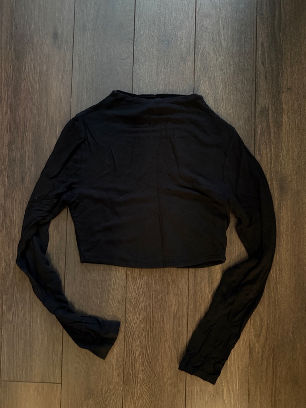 Naked wardrobe black long sleeve crop top Small